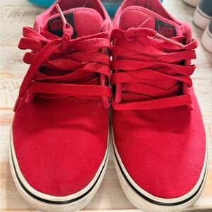 Vans Atwood Red Canvas Skate Sneakers with White Sole